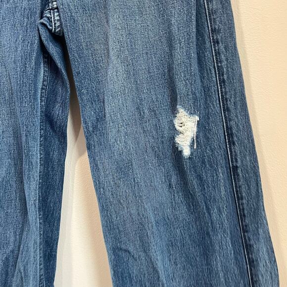 Hollister Baggy Low Rise Distressed Jeans Womens 25 Blue Wide Leg Y2K Grunge - Picture 5 of 5